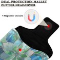 thumbnail image 3 of Haosy Abstract Floral Stained Glass Golf Mallet Putter Cover Strong Magnetic Leather Golf Club Headcover Closure, 3 of 7