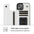 thumbnail image 5 of Apple iPhone 13 Wallet Case with Card Holder, Dteck PU Leather Kickstand Card Slots Case, Double Magnetic Clasp and Durable Shockproof Cover For iPhone 13,White, 5 of 8