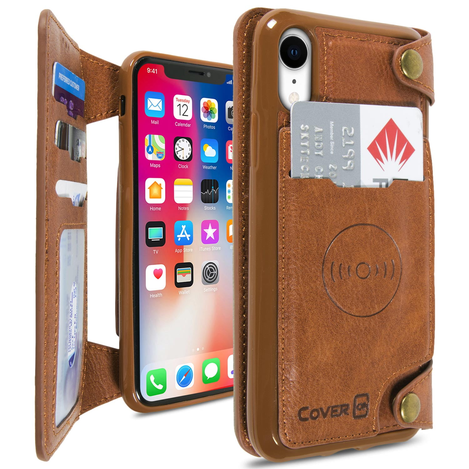 Detachable Magnetic Back Cover iPhone XR Phone Case for Men//Women//Girls Leather Wallet Type Flip Premium Credit Card Holder Case with Wrist Strap iPhone XR Case iPhone 10r Cases