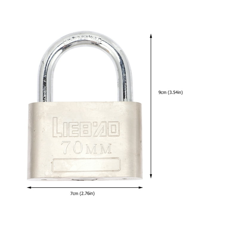 70mm Padlock With 4 Keys - Silver