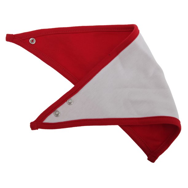 Babybugz - Babero Bandana liso para bebes (Blanco/Rojo)