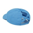 thumbnail image 2 of Women‘s Baseball Cap Breathable Mesh Cross Hollow Design Wide Brim Sun Protection Outdoor Ponytail Hat, 2 of 7
