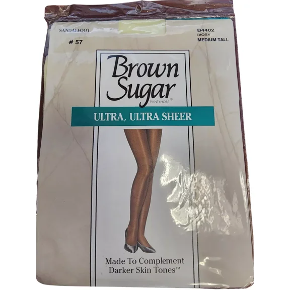 Brown Sugar Leggs Ultra Ultra Sheer Ivory / Medium Tall Sandalfoot Panties