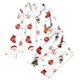 thumbnail image 4 of Womens Christmas Pajama Set Long Sleeve Collared Top and Pants Festive Holiday Sleepwear Cozy Loungewear for Home and Nights, 4 of 5