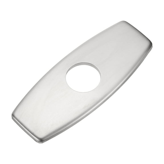 6 Inch Sink Faucet Hole Cover, Stainless Steel Boat Shape Deck Plate Faucet Escutcheon Sink plate, Silver Tone