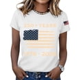 thumbnail image 2 of NMMUED 250 Years America Anniversary Flag Shirt Women 4th of July Shirts Patriotic Independence Day Short Sleeve Outfit White XXL, 2 of 6