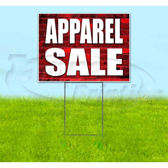 Apparel Sale (18" x 24") Yard Sign, Includes Metal Step Stake