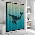 thumbnail image 6 of Blue Whale Coastal Bathroom Shower Curtains with 12 Hooks Polyester Waterproof Shower Curtain for Stalls and Bathtubs Nautical Summer Ocean Seaside Decorative Bathroom Privacy Curtain 72x96 Inches, 6 of 9