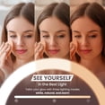 thumbnail image 3 of Smart 9" LED Light Makeup Mirror, Rechargeable, 1X/10X Magnifying Vanity Mirror with 3 Color Lights, Height Adjustable, Large Tall 360 °   Swivel Double Sided Standing Travel Mirror (Chrome), 3 of 4
