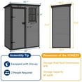 thumbnail image 4 of ELPOSUN Outdoor Resin Storage Shed 5x3 FT,Plastic Garden Shed for Bike, Garbage Can,Tool,Outside Sheds with Lockable Door for Backyard,Patio, Lawn,Dark Gray, 4 of 7