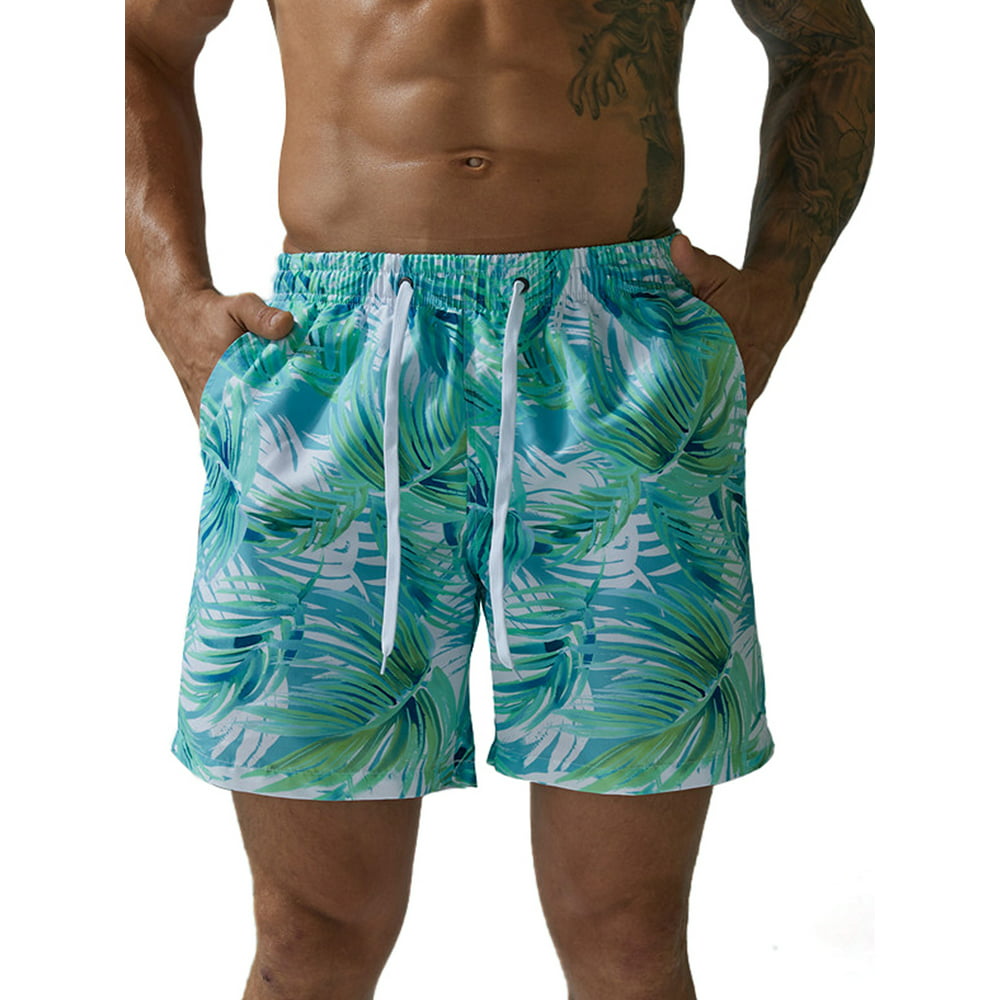 CVLIFE - Men Swim Trunks Board Shorts Elastic Waist Swimwear Swimsuit ...