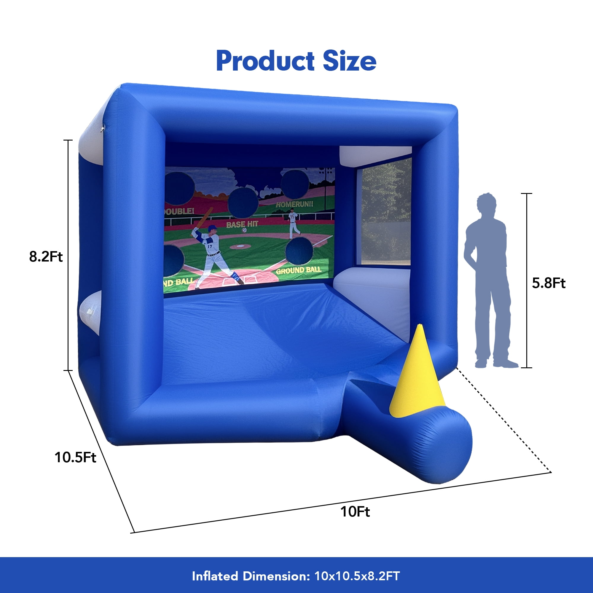 Wellcomer 10FT Inflatable Baseball Batting Sport Game with Blower for Parties & Events