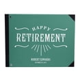 thumbnail image 1 of Darling Souvenir Green Text Hardbound Cover Personalized Printed Retirement PartyGuestbookMemory Messagebook-7 x 9 Inches, 1 of 5