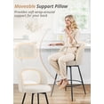 thumbnail image 5 of Carolayne 26.5" Swivel Bar Stools Set of 3, Modern Fabric Counter Height Bar stools with Back & Removable Cushion for Kitchen Island, Linen Color, 5 of 9