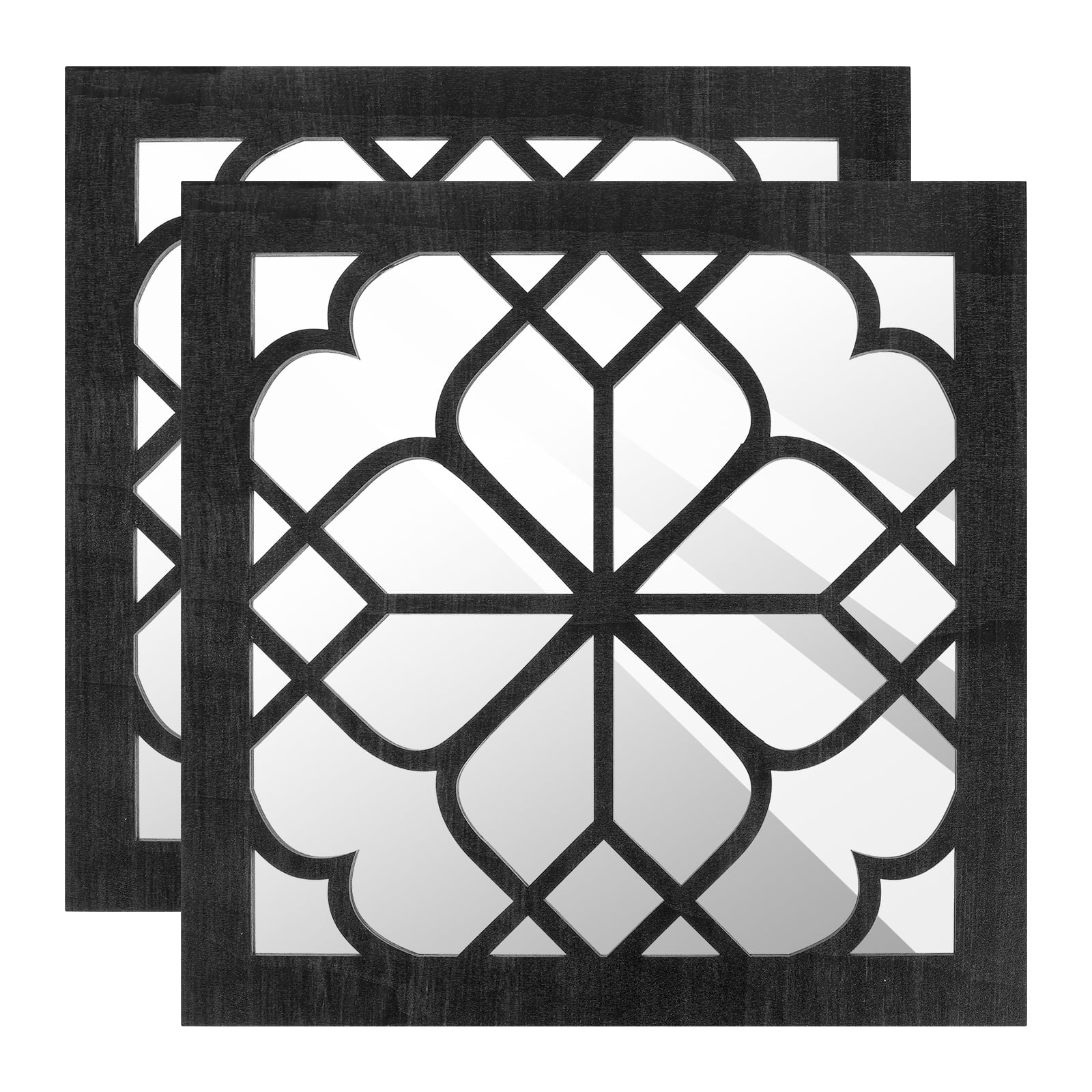 2Pcs Square Wall Mirror Decor Decorative Fashion Entry Mirror Vintage