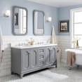 thumbnail image 3 of Water Creation Queen 60" Wood Double Bathroom Vanity in Cashmere Gray & White, 3 of 4
