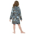 thumbnail image 4 of FORMRS Niños Bathrobe Unisex Hooded Robe Soft Plush Pajamas Sleepwear, Size 2-3T, Elegant Hexagon Pattern, 4 of 7
