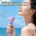thumbnail image 4 of WKSCLPAI Handheld Fan Transparent USB High Airflow Quiet Operation Colorful Lights Portable for Outdoor Beach Travel Party, 4 of 8