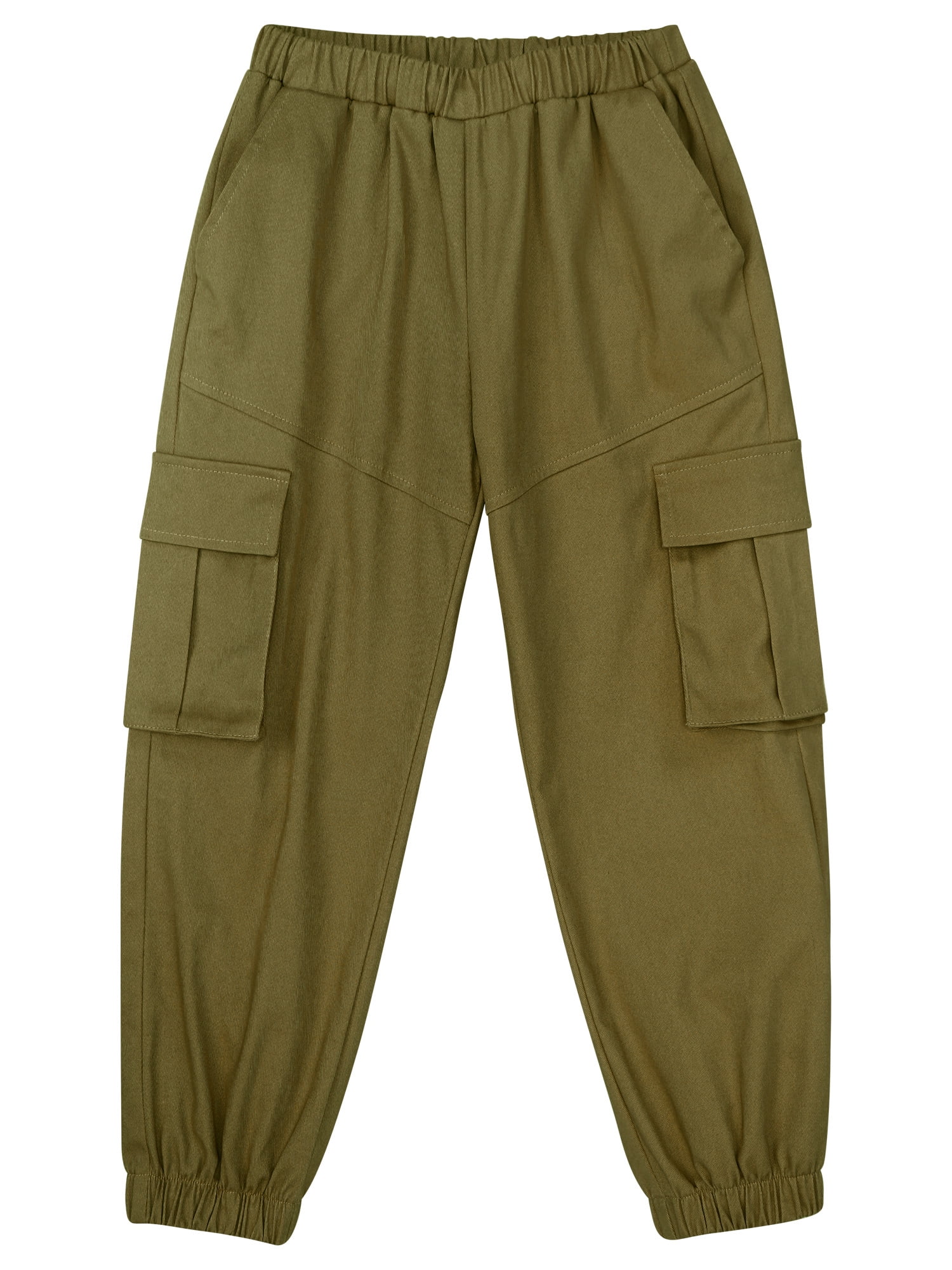 YiZYiF Kids Boys Moisture-Wicking Army Casual Dungarees Pants,Sizes Green Cargo 6-14 14