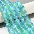 thumbnail image 2 of 2 Strand Natural Selenite Beads Strands Grade A Dyed Round Cyan 8mm Hole: 0.8mm about 51~52pcs/strand 15.16~15.35''(38.5~39cm), 2 of 4