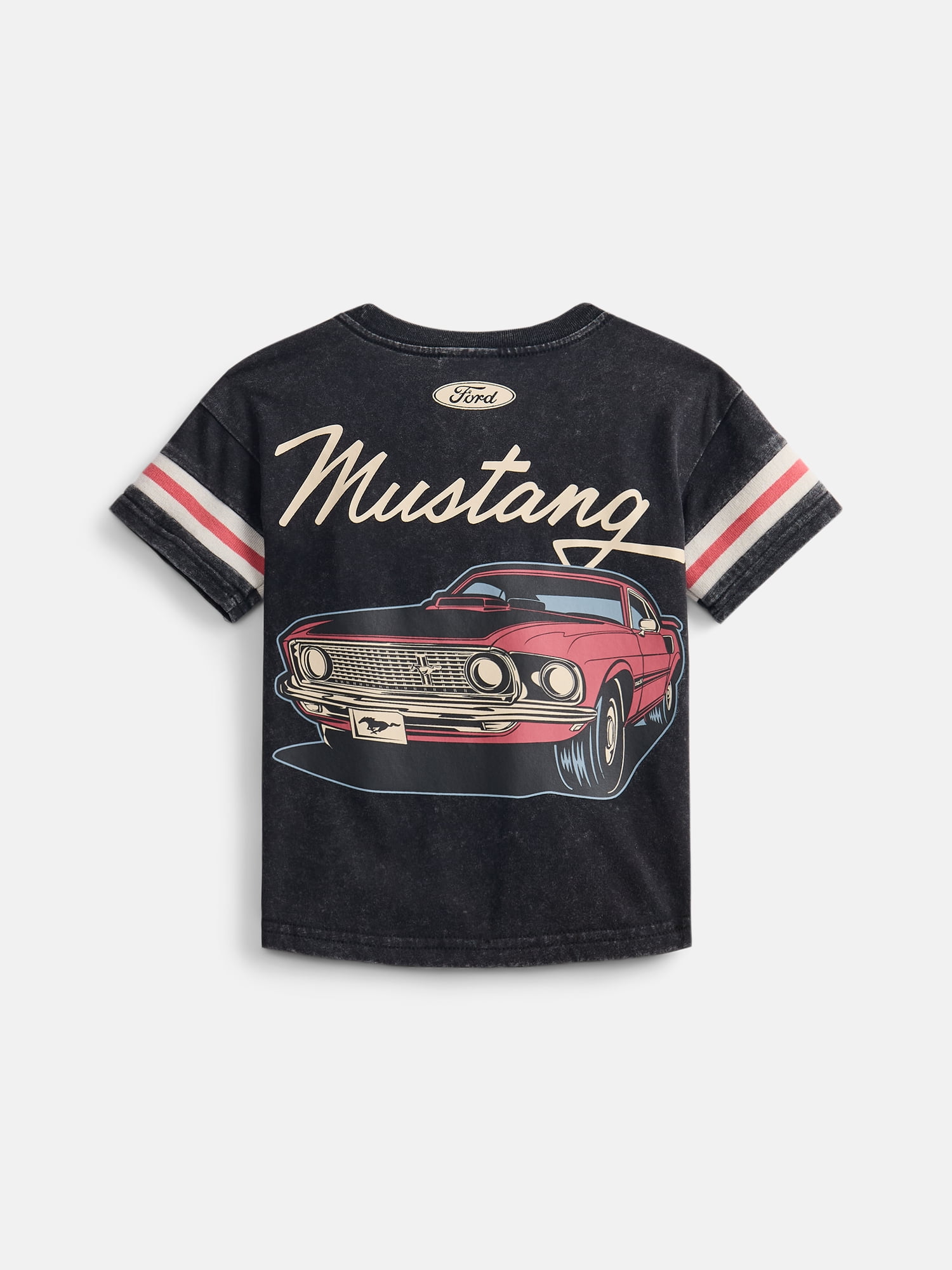 Ford Mustang Toddler Boys Washed Graphic Tee with Short Sleeves, Sizes 12M-5T