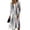 Gray, variant on Womens Fall Casual Maxi Dresses Floral Long Sleeve V Neck Dresses High Waist A-Line Swing Sundress