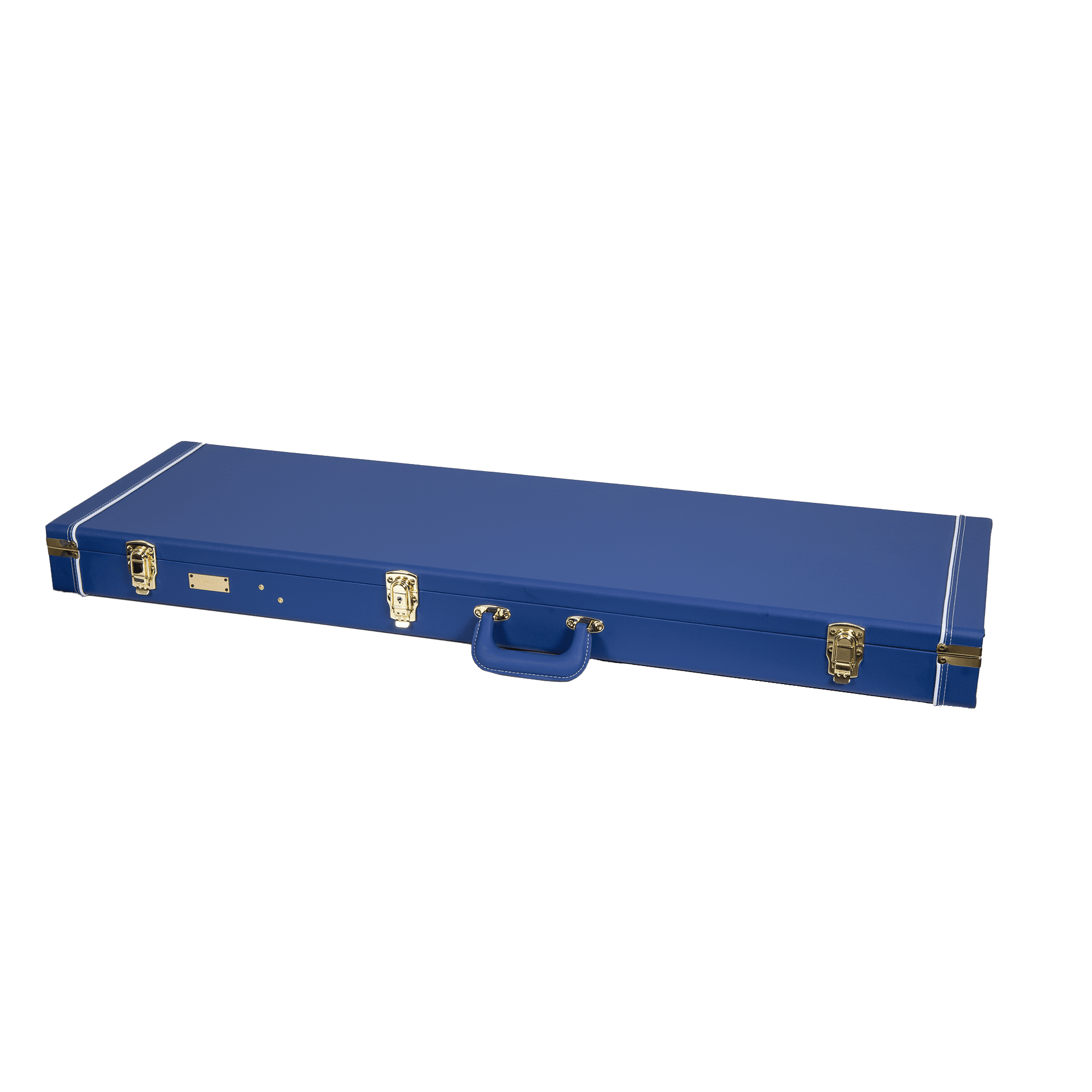 Crossrock Designer Series- Wooden Case for Jazzmaster/Jaguar Style Electric Guitars- Security Lock, Metal Feet, Storage Space- Vibrant Blue