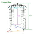 thumbnail image 5 of Black Metal Garden Arch Arbor - 6.8ft Birdcage Pergola for Weddings &amp; Outdoor Events. Iron, 81.3" Dia x 114.2" High. Sturdy, Rust-Resistant Design., 5 of 13