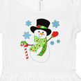 thumbnail image 4 of Inktastic Christmas Snowman in Top Hat with Candy Cane Girls Toddler Dress, 4 of 5