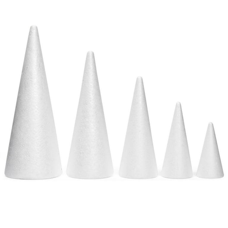  White Craft Foam Cones for Crafts, 2 Sizes (18 Pack) : Arts,  Crafts & Sewing