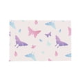 thumbnail image 7 of DouZhe Polyester Placemats Set of 4, Cute Pastel Pink Butterfly Pattern Heat Resistant Place Mats for Dining Table, 12" x 18", 7 of 7