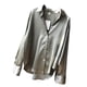 thumbnail image 4 of Blusa de mujer Camisa holgada de manga larga de satén Retro Girl Casual Top, Verde, L Advancent AP001166-15B, 4 of 7