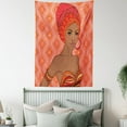 thumbnail image 3 of African Tapestry, Portrait of African Woman in Ethnic Dress Zulu Inspired Tribal Graphic Print, Wall Hanging for Bedroom Living Room Dorm Decor, 40W X 60L Inches, Scarlet Umber, by Ambesonne, 3 of 5