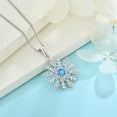 thumbnail image 5 of Inpasne Snowflake Necklace for Women 925 Sterling Silver Snowflake Pendant Necklace Aquamarine Jewelry Christmas Gift for Her Mom Wife, 5 of 6