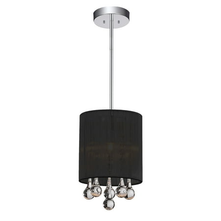 

1 Light Drum Shade Mini Pendant with Chrome finish