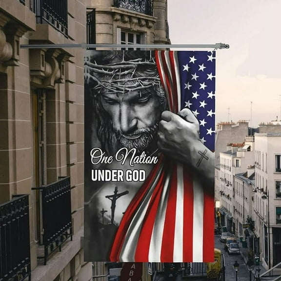 Yerwa One Nation Under God 3' x 5' Easter Decorations Outdoor Flag, Double Sided
