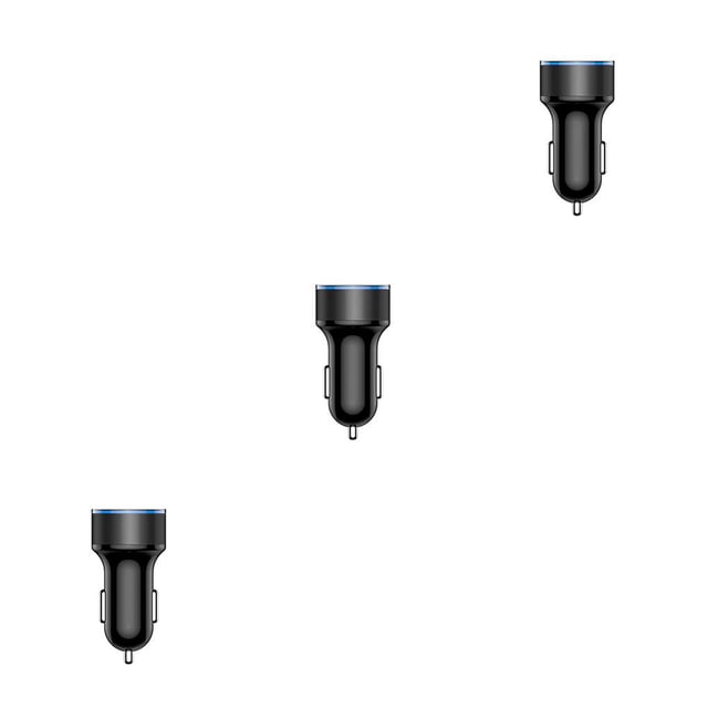Sidaley de pantalla de dígitos de coche 3.1A Protección de sobrecorriente portátil Adaptador de carga USB dual para enchufe de encendedor Negro 3piezas