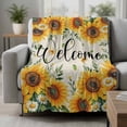 thumbnail image 2 of Yellow Flowers Blanket Soft Cozy Warm Throw Blanket for Couch, Plush Fuzzy Flannel Fleece Blankets for Sofa, Spring Daisy Leaves Beige Vintage Bed Blankets Lightweight Gifts for Women, 50"x60", 2 of 9
