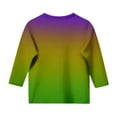 thumbnail image 5 of Mardi Gras Shirt Kids Boy Girls T-Shirt 3/4 Sleeve Casual Crewneck Shirt Trendy Graphic Tees Tops Carnival Party Shirts Summer Clothing N3 Yellow 8-9 Years, 5 of 5