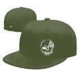 thumbnail image 4 of DouZhe Flat Brim Cap Snapback Hat, Tribal Style Skull Prints Adjustable Green Adult Baseball Cap, 4 of 6