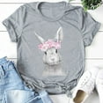 thumbnail image 4 of Hauts d'Été pour Femmes Grande Taille en Liquidation, T-shirt à Col Rond avec Imprimé Lapin, Manches Courtes, Blouse Décontractée Ample, T-shirt à Col en V pour Femmes en Liquidation, 4 of 8