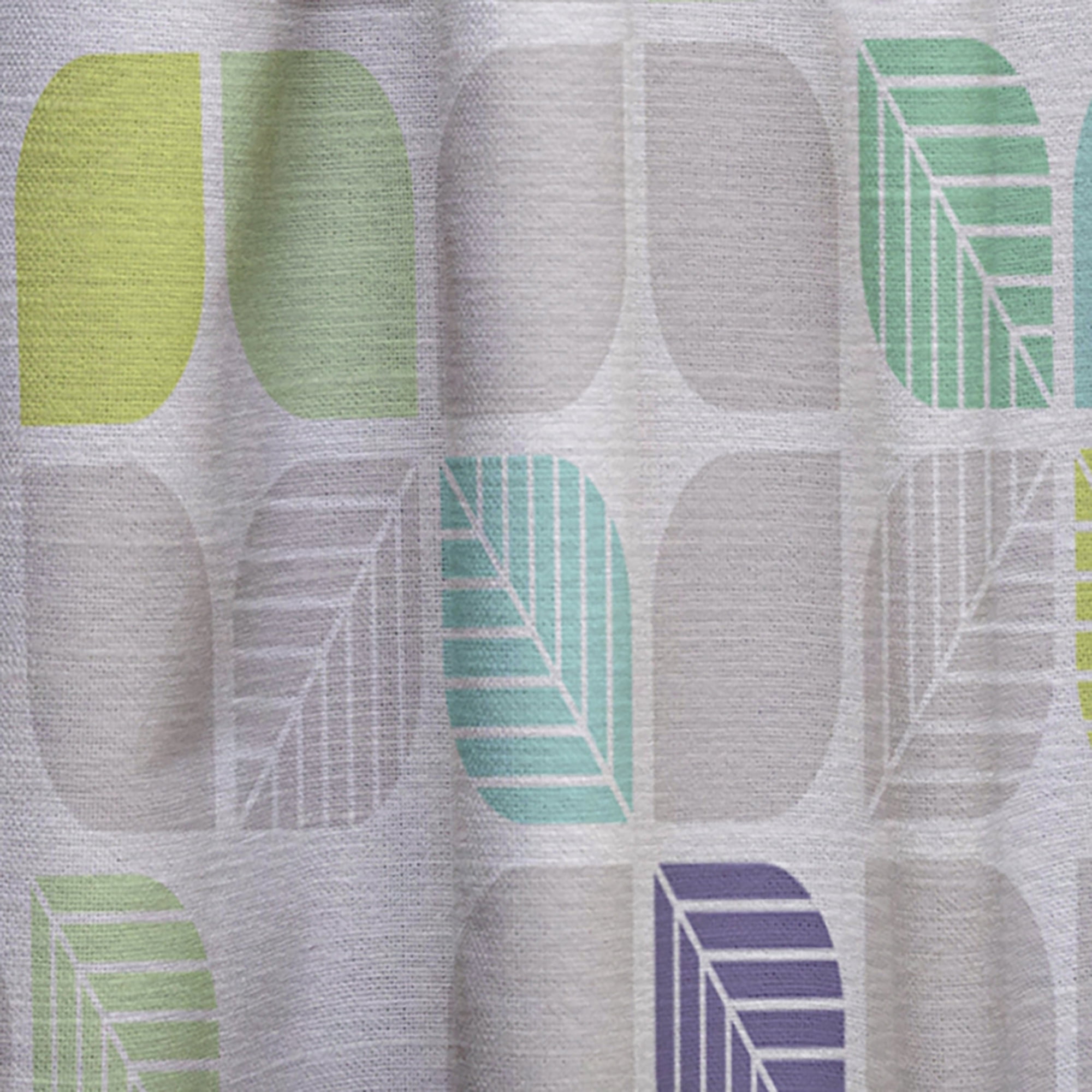 Designart 'Leaves With Geometric Pattern' Mid-Century Modern Curtain Panel
