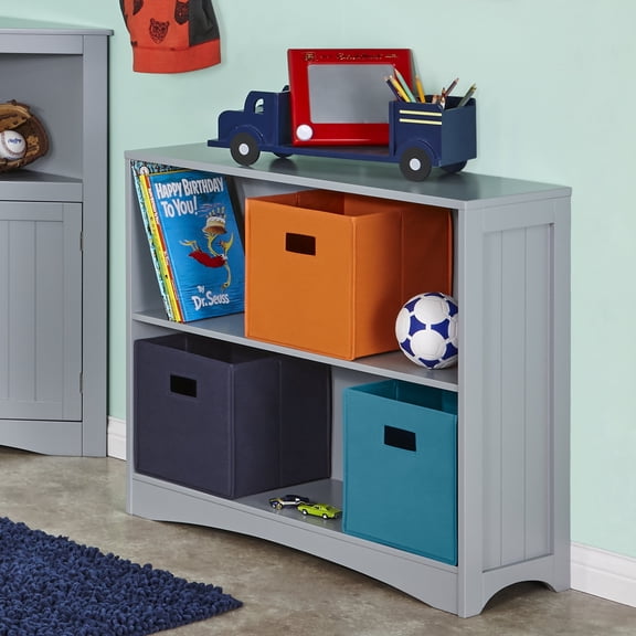 Open Box RiverRidge Kids Horizontal Bookshelf Toy Organizer with Open Storage Shelves - Gray