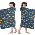 thumbnail image 4 of Cartoon Construction Vehicles Barriers Hooded Bath Towel，60"x35" for Ages 3 To 12 Kids, Quick Dry Lightweight Soft Microfiber Hood Beach Towel Cover Up for Kids, 4 of 7