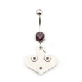 thumbnail image 3 of 14g Belly Button Ring Surgical Steel Dangling Tribal Etched Design CZ Jewel, 3 of 8