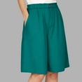 thumbnail image 2 of COMVALUE Bermuda Shorts for Women 2026 Cotton Linen Wide Leg Plus Size Pants Casual Loose Elastic Waist with Pockets Summer Clothes (Green, XL), 2 of 8