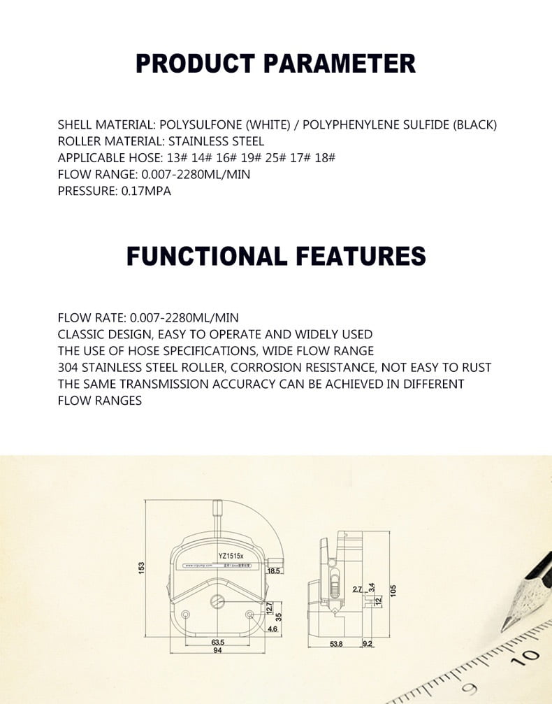 Peristaltic Pump Pump Head, Industrial Laboratory Metering Self-priming Constant Flow Pump Accessories ,Hand & Power Tool