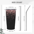 thumbnail image 5 of Kll Rose Gold Glitter1 Stainless Stainless Steel Vacuum Insulated Coffee Cup 20 Oz Lids And Straws,1 Metal Straws,1 Cleaning Brush, 5 of 9