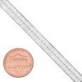 thumbnail image 3 of Men's 7.2mm Rhodium Plated Flat Herringbone Chain Necklace, 24 inches, 3 of 7