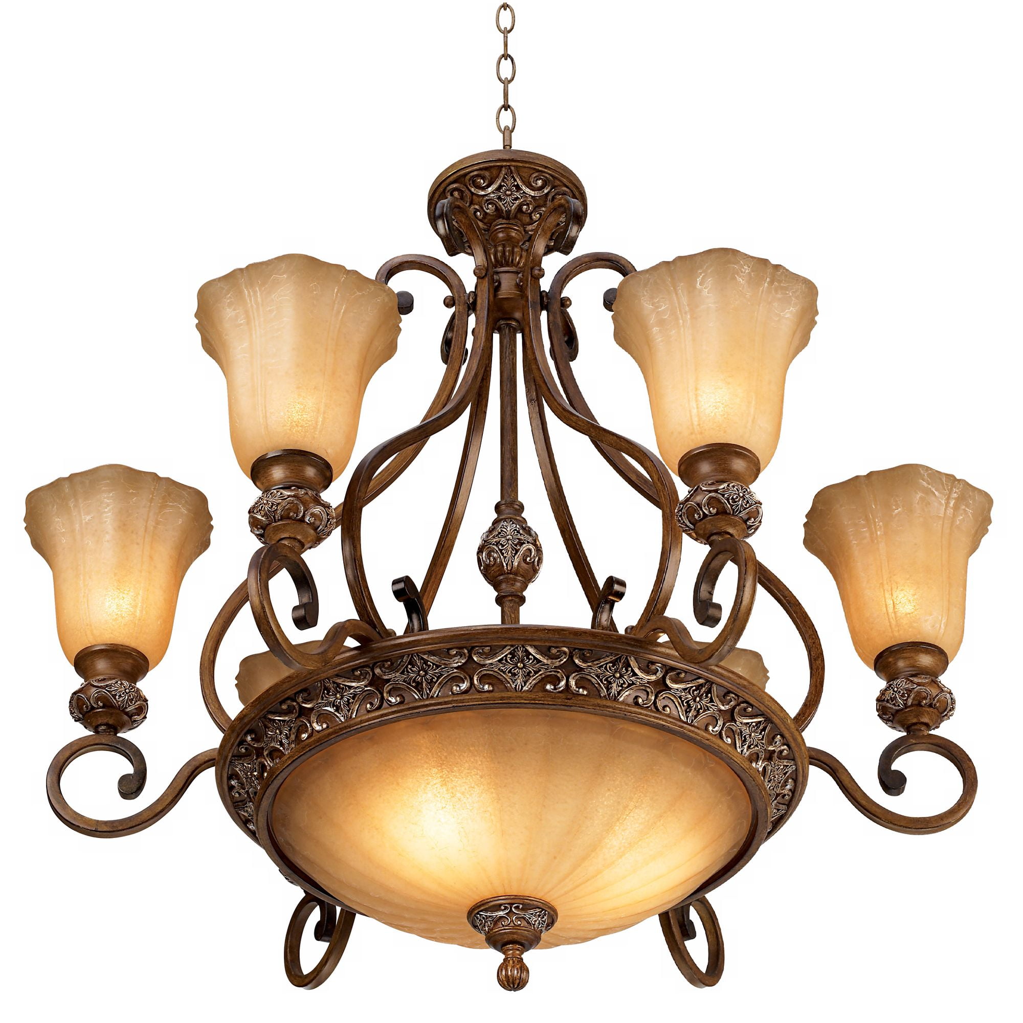 Kathy Ireland Sterling Estate 9-Light Chandelier, Golden Bronze 